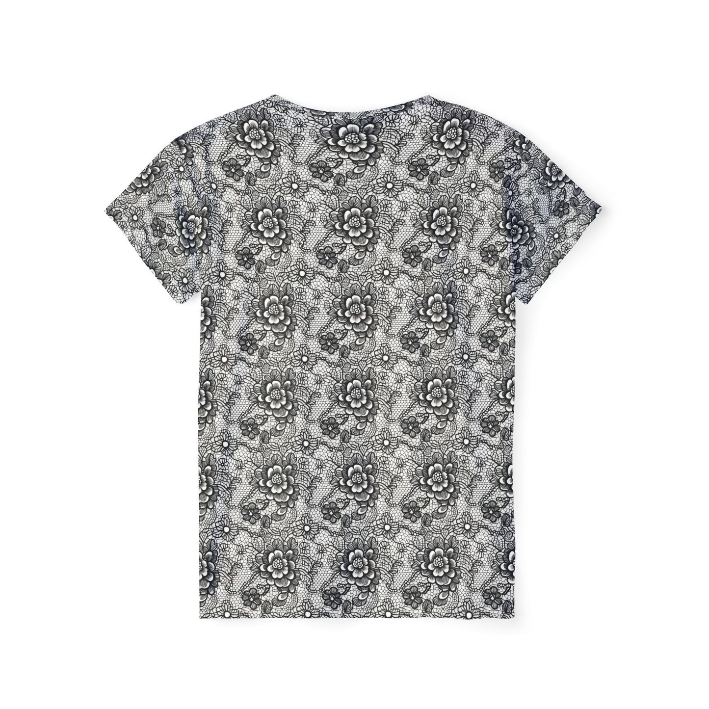 Women Poly T-Shirt with Lace Print 5
