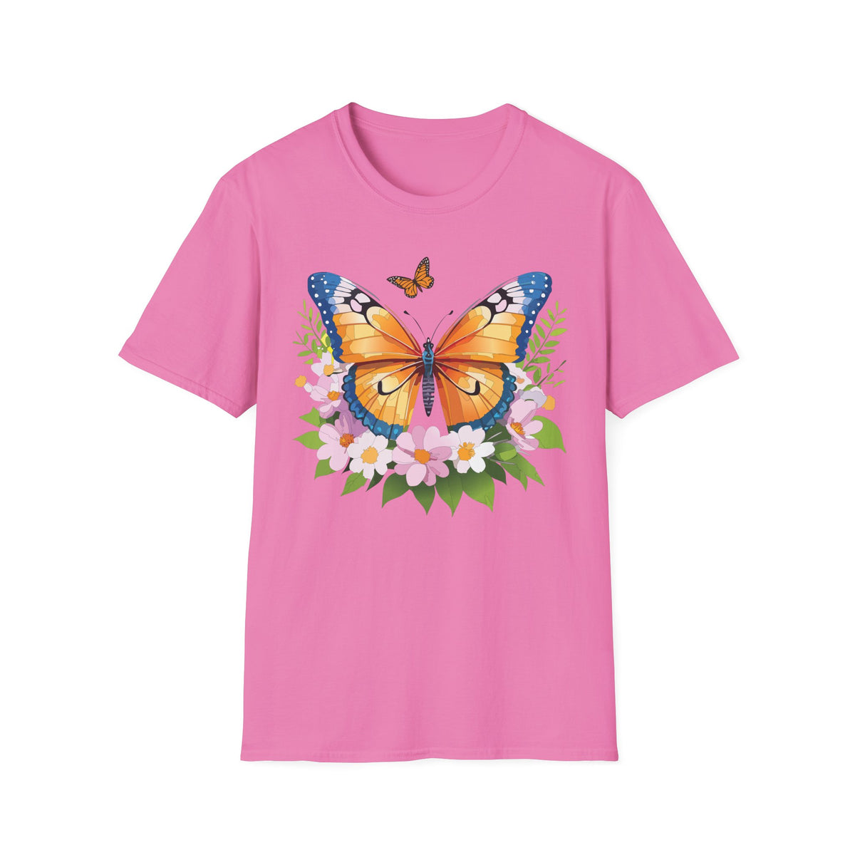 Monarch Butterfly Floral Butterfly Graphic Design Unisex 100 Cotton Gildan T-Shirt