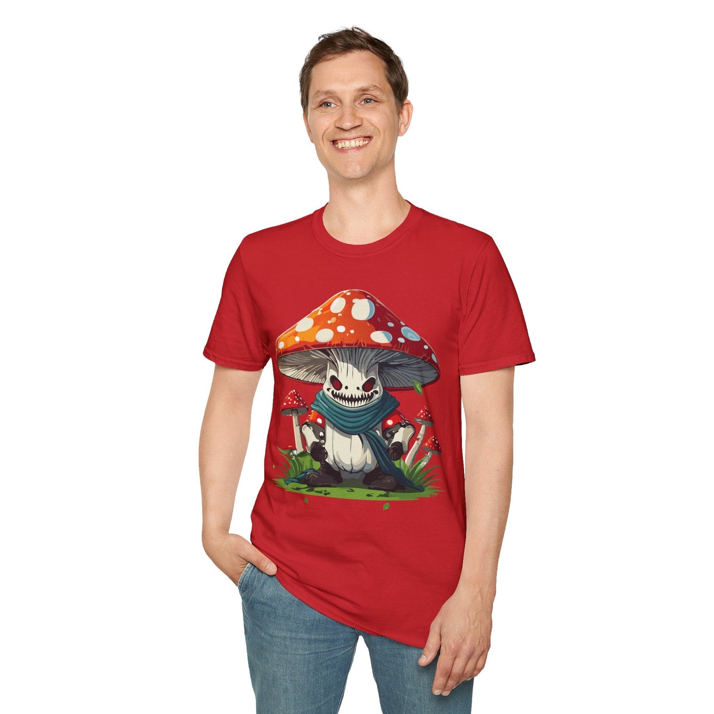 Funny Mashroom Graphic Unisex Softstyle Cotton With Cartoon Illustration Design 13
