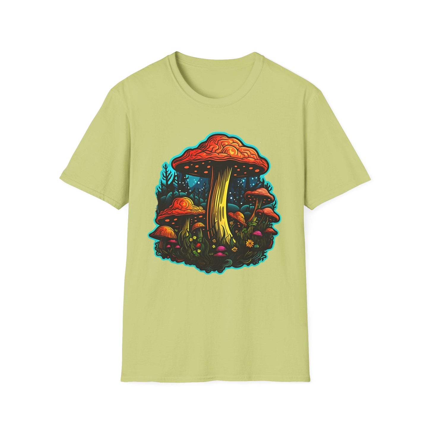 Mashroom Tee Shirt Unisex Softstyle 64000 With Funny Mashroom Fungus Graphic Design
