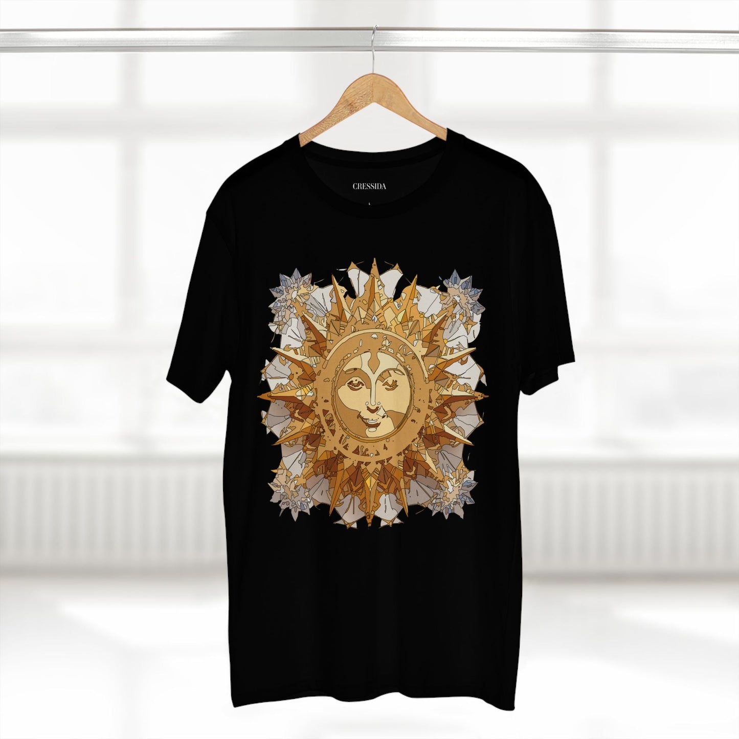 Gold Sun Graphic Unisex 100 Cotton T-Shirt with Golden Art Design 17