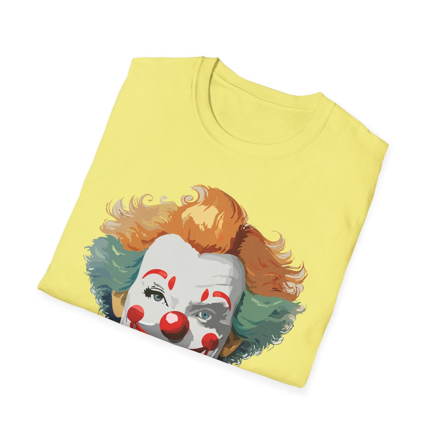 Unisex Short Sleeve Softstyle Clown T Shirt With Funny Man Circus Theme Tee Gildan 64000