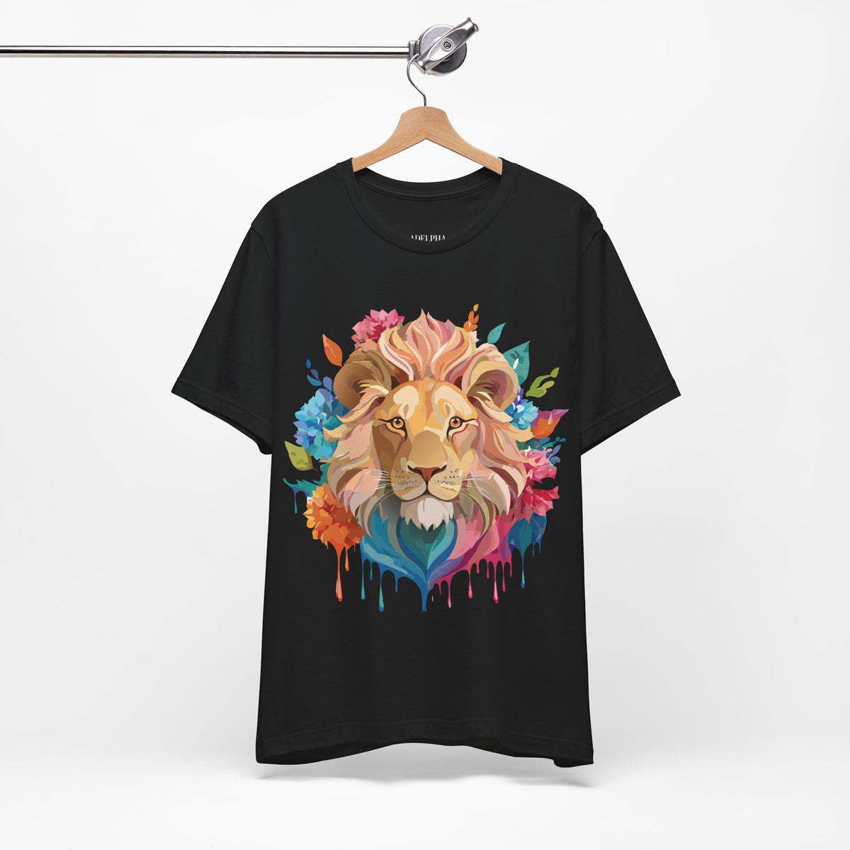Lion Graphic Unisex Cotton Bella+Canvas Tee with Art Animal Design e42