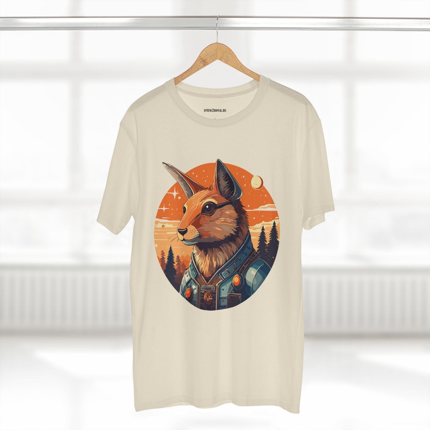 Rabbit Shirt Unisex Premium Cotton Tee With Original Art By Retro2Nova Animal Collection Soft Breathable Comfort