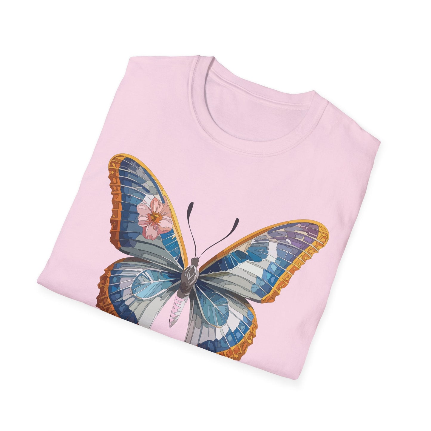 Unisex Butterfly Shirt Softstyle Tee 100 Percent Ring Spun Cotton Monarch Print Tee