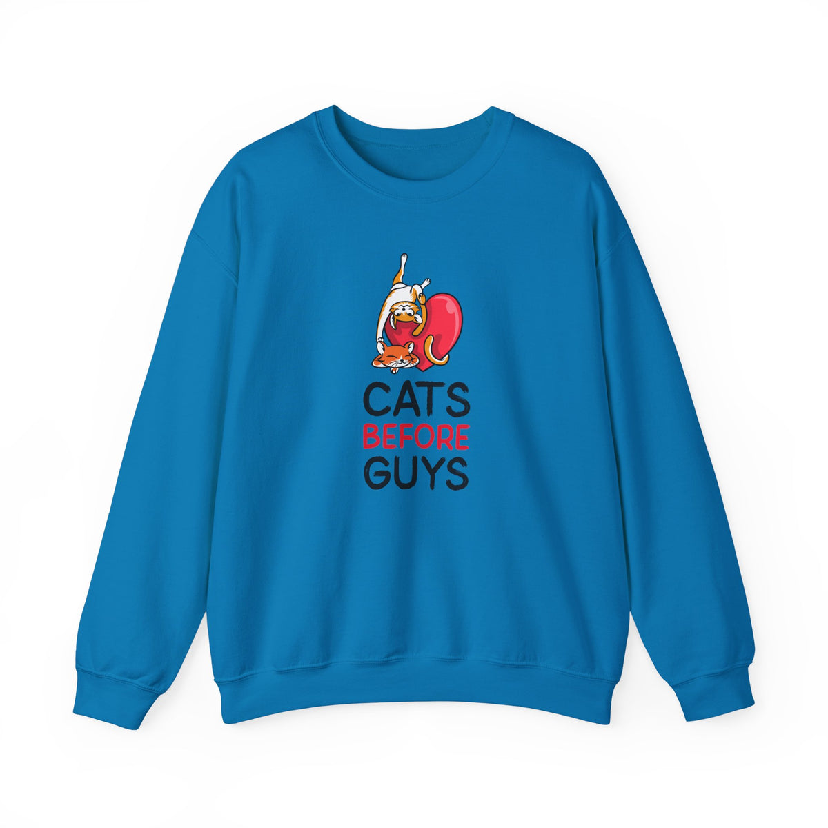 Cat Graphic Valentine's Day Sweatshirt Unisex 50/50 Cotton-Poly Animal Sweatshirt w04