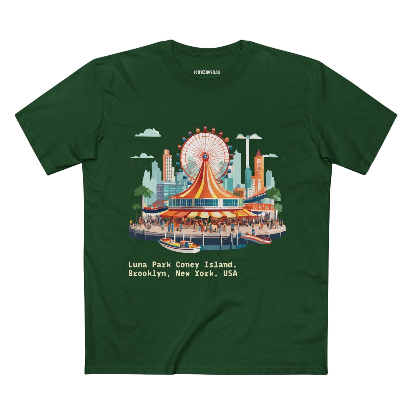 Travel Shirt Brooklyn Tourist Tee TT-13 Unisex By Retro2Nova Premium Cotton Art Collection