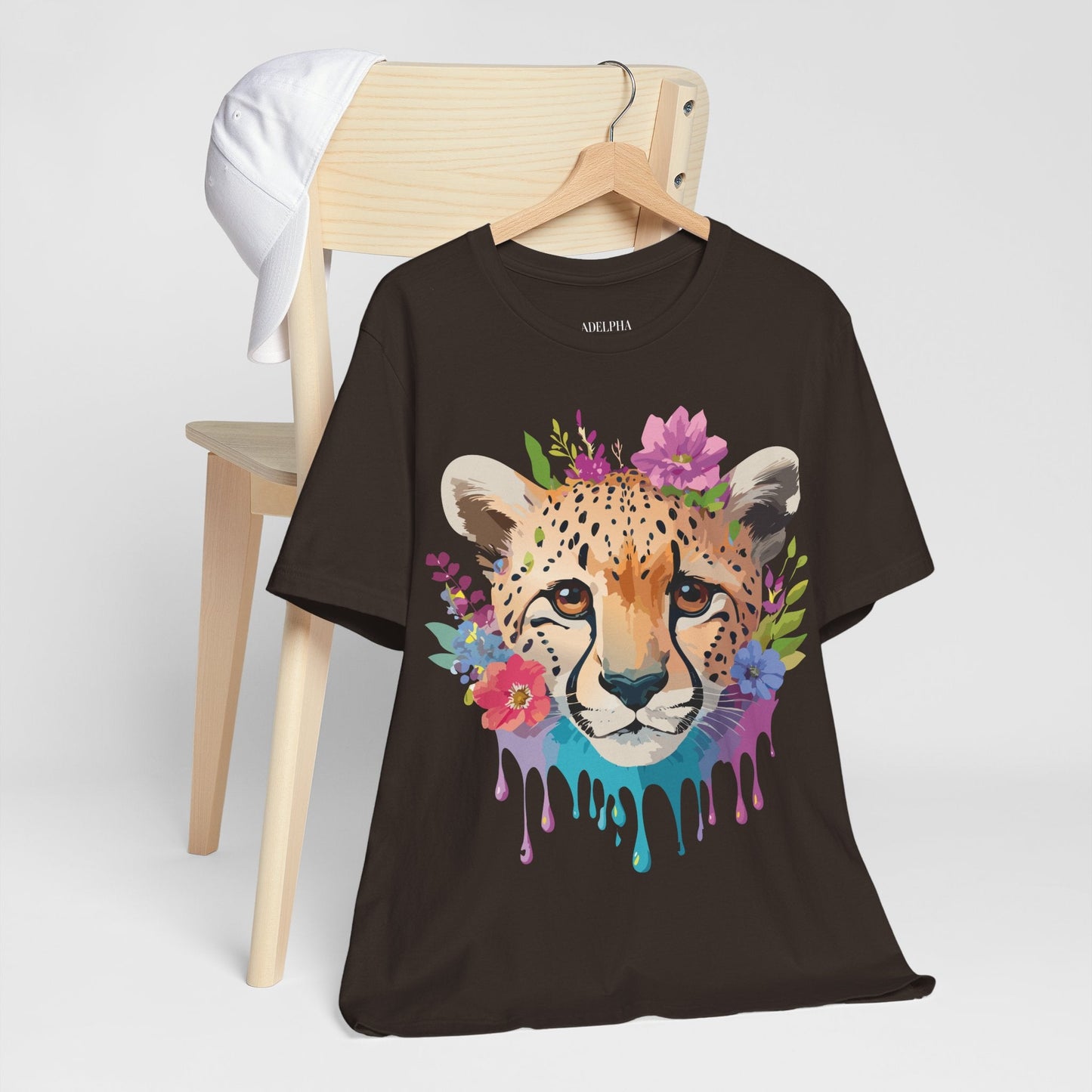 Adelpha Graphic Tee Cheetah Art Design Unisex Short Sleeve Shirt