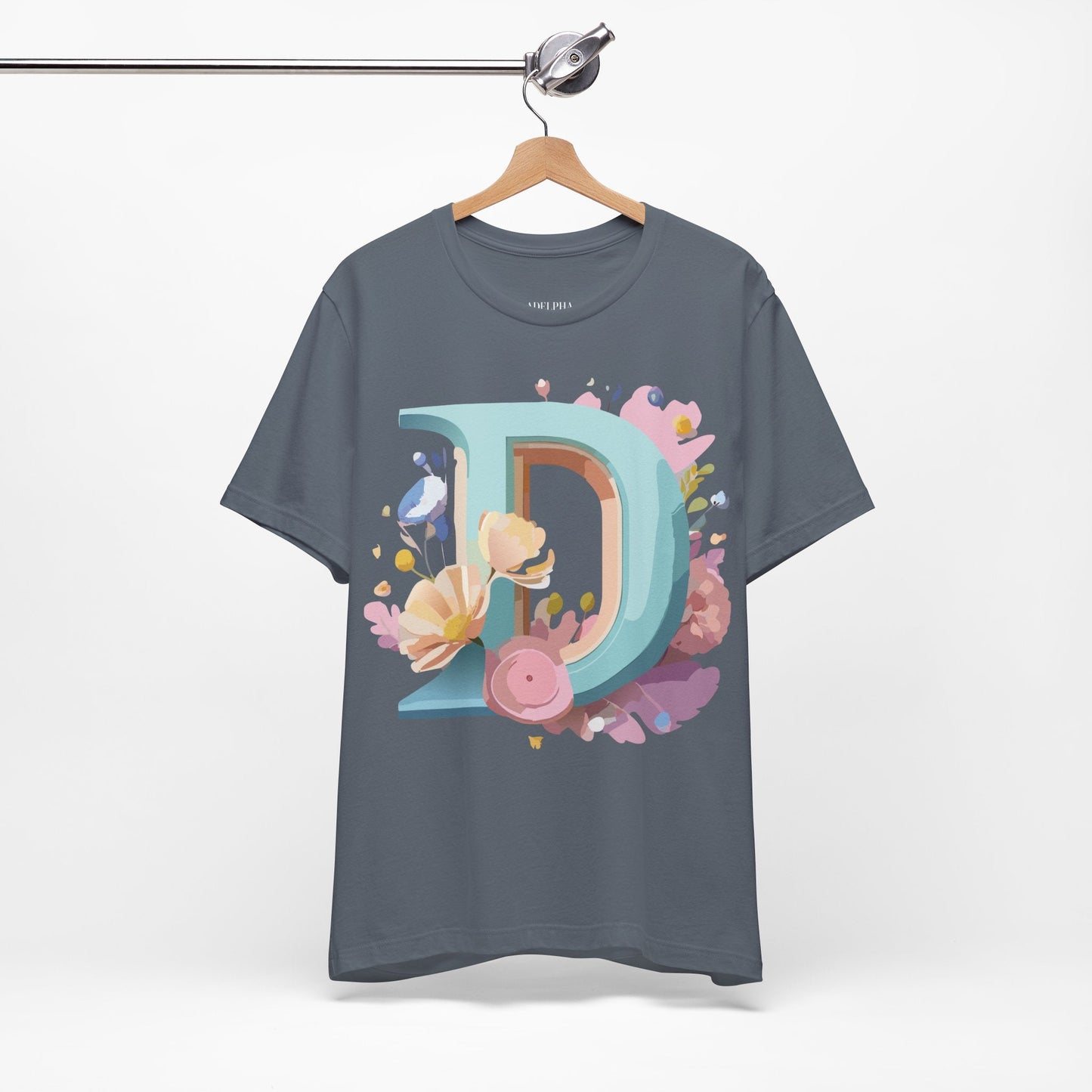 Adelpha Vintage Letter D Shirt Unisex Graphic Tee for Everyday Comfort and Style