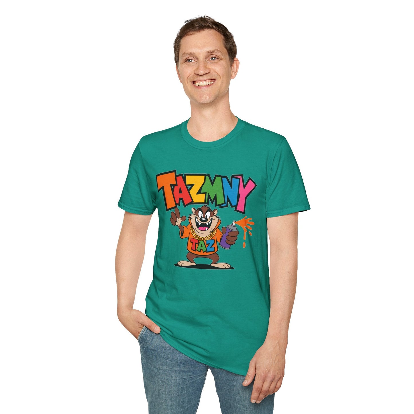 Unisex Cartoon T Shirt With Animation Print Funny Animals Softstyle Tee From Gildan 64000