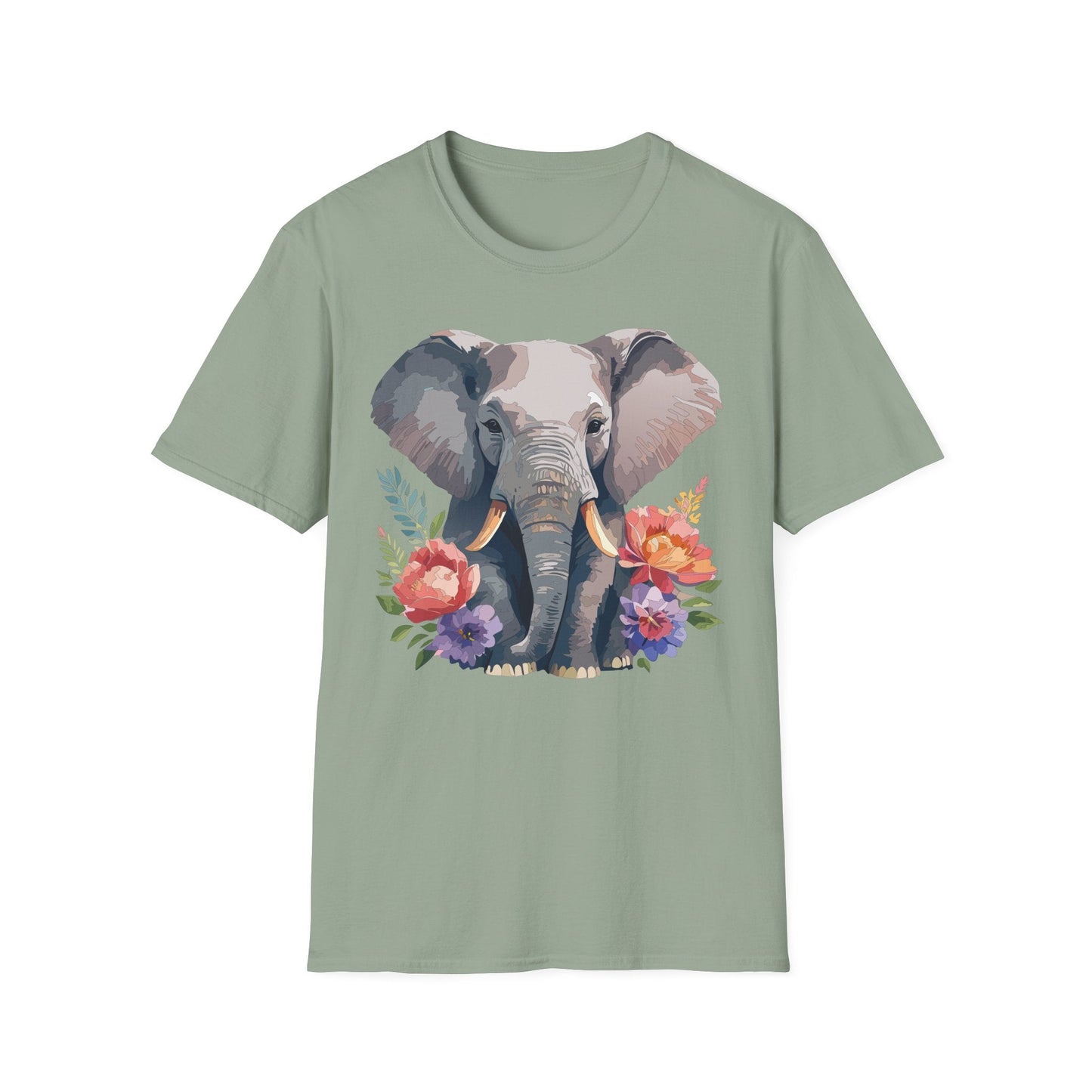 Elephant T Shirt Unisex Gildan Softstyle 64000 100 Percent Ring Spun Cotton Casual Tee