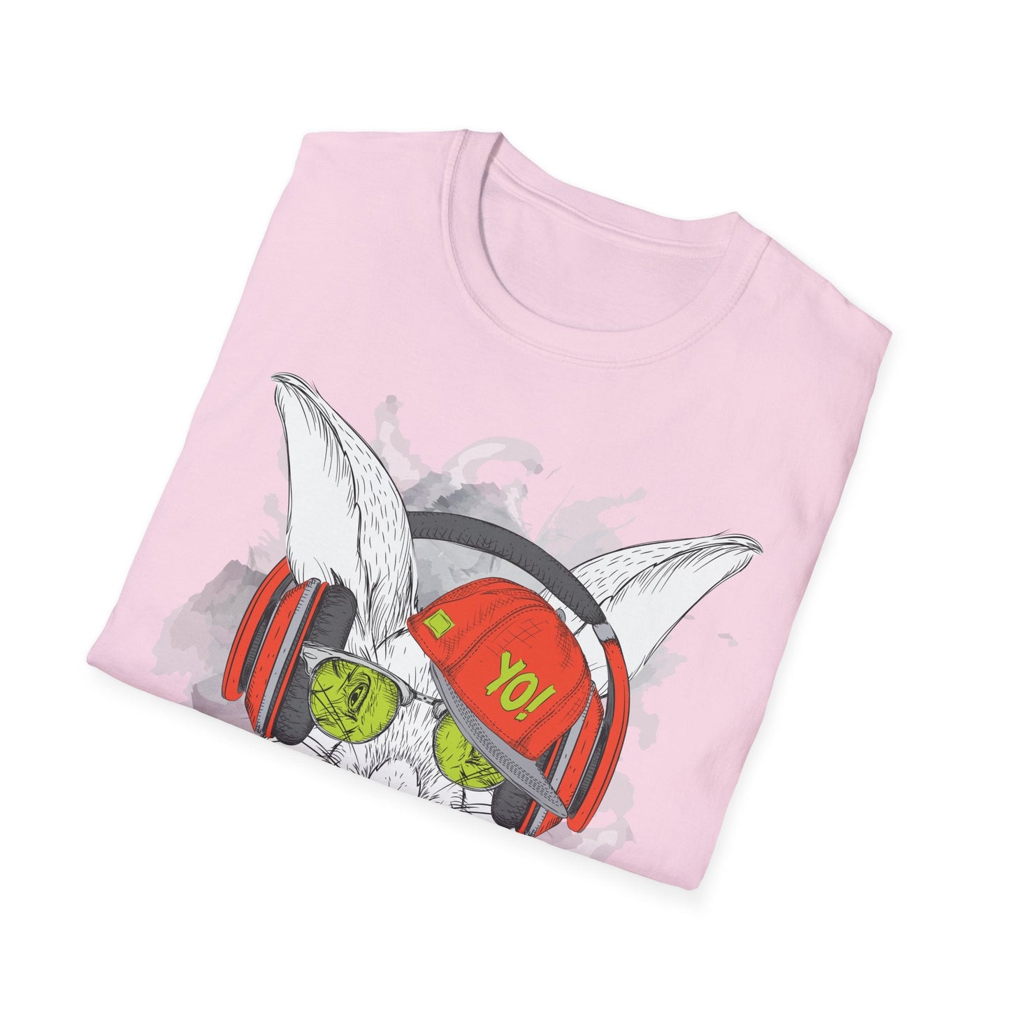 Unisex Music Animals Shirt With Headphones Softstyle Short Sleeve Tee Gildan 64000