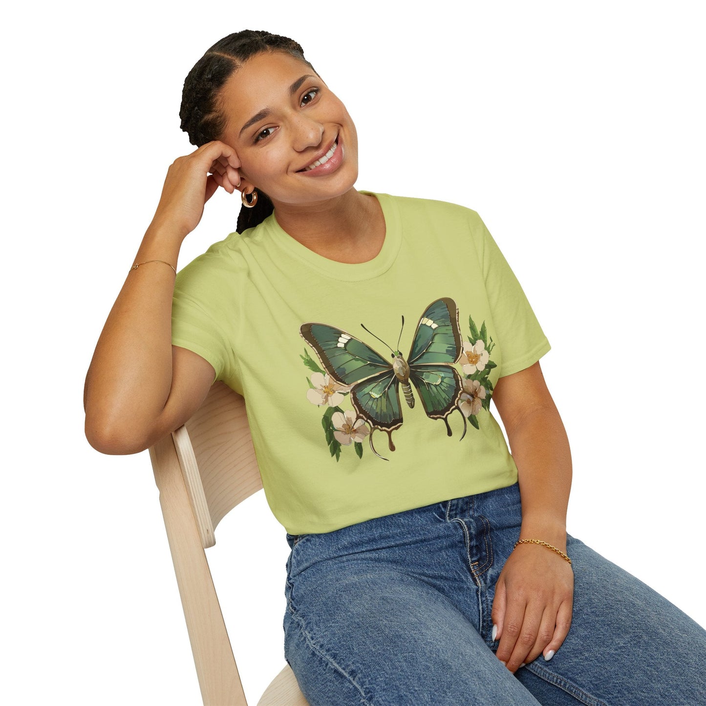 Butterfly Shirt Monarch Style Unisex T Shirt Gildan Softstyle 64000 100 Percent Ring Spun Cotton
