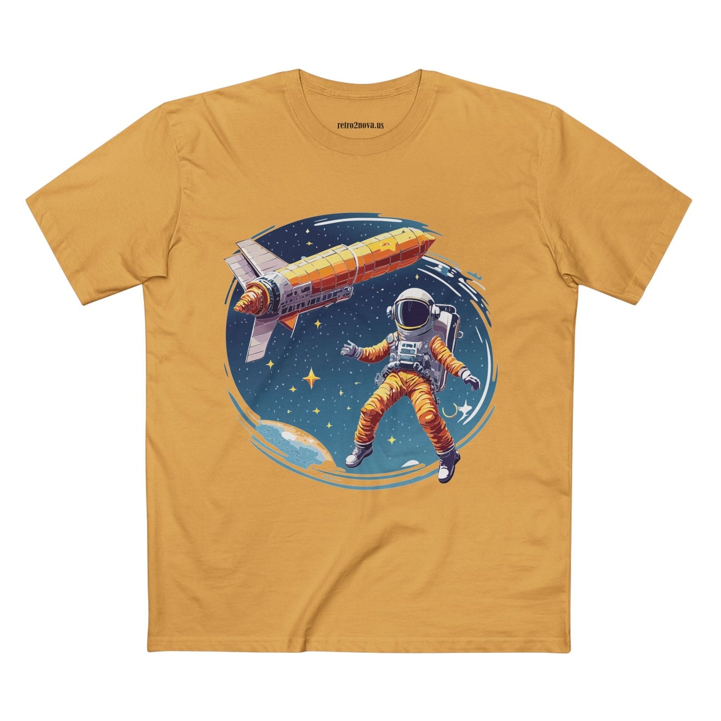 Cosmos Astronaut Shirt Unisex Premium Cotton Tee With Original Art Print By Retro2Nova