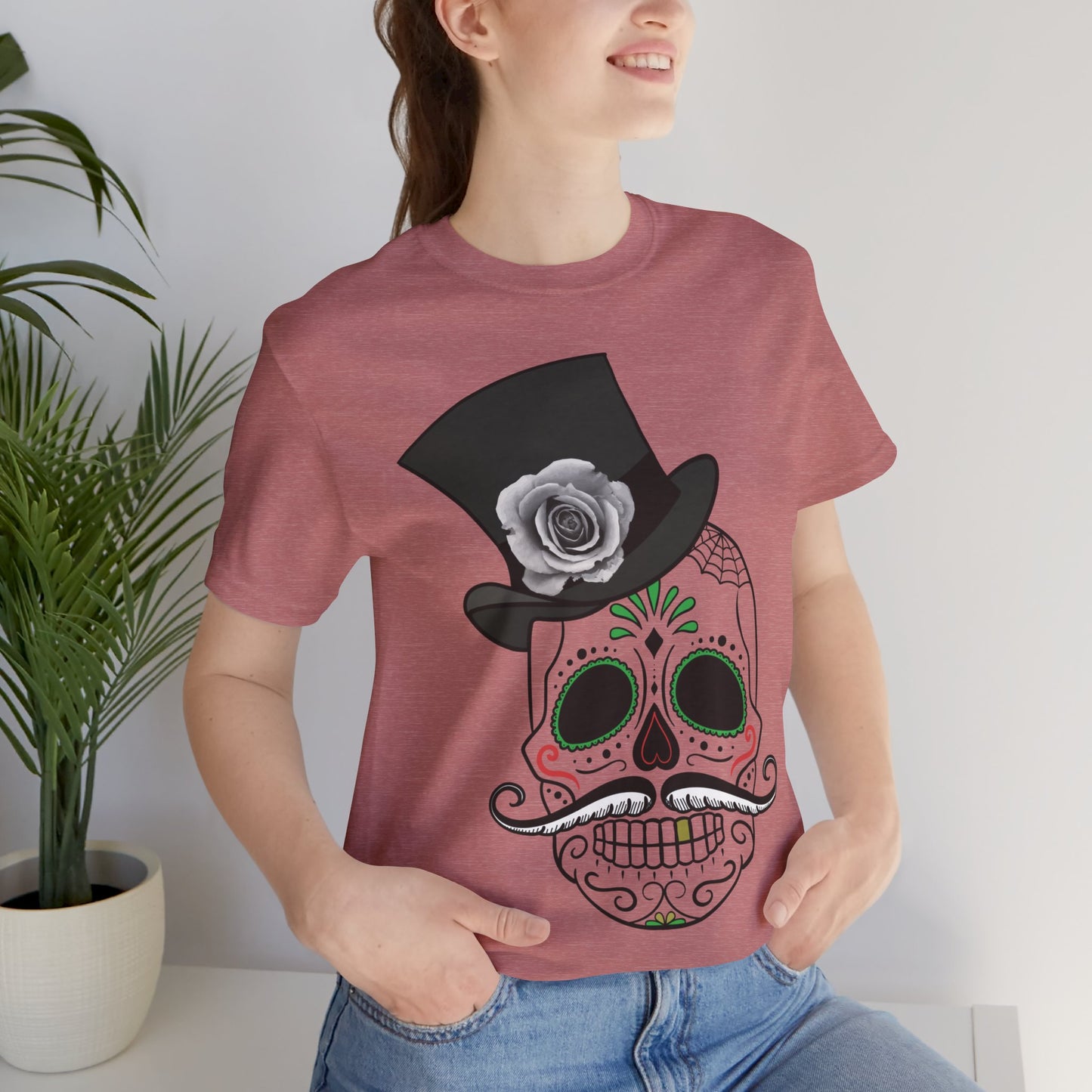 Unisex Cotton Tee Shirt with Skull