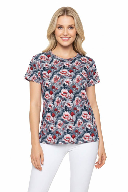 Women Poly Shirt with Floral Print F227