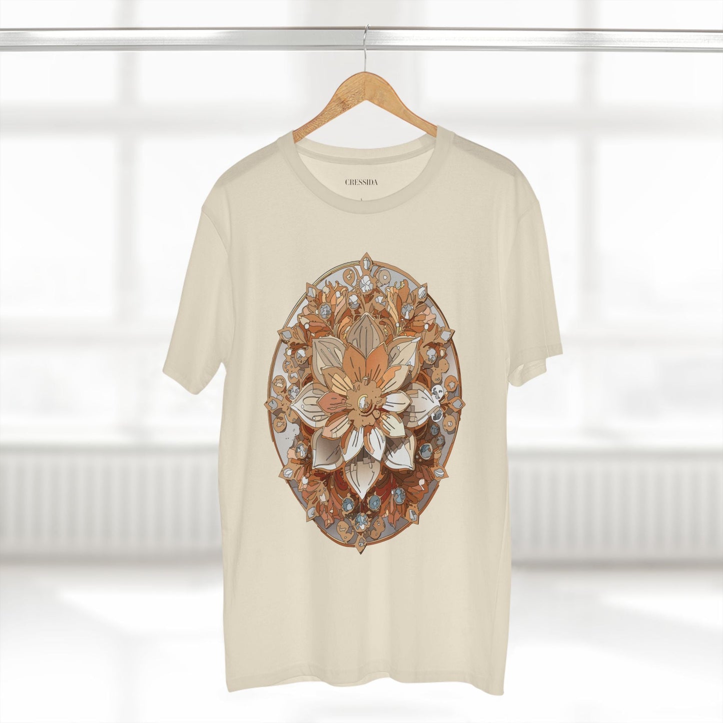 Floral Graphic T-Shirt Unisex 100 Cotton Art Design with Antique Flowers Tee 13