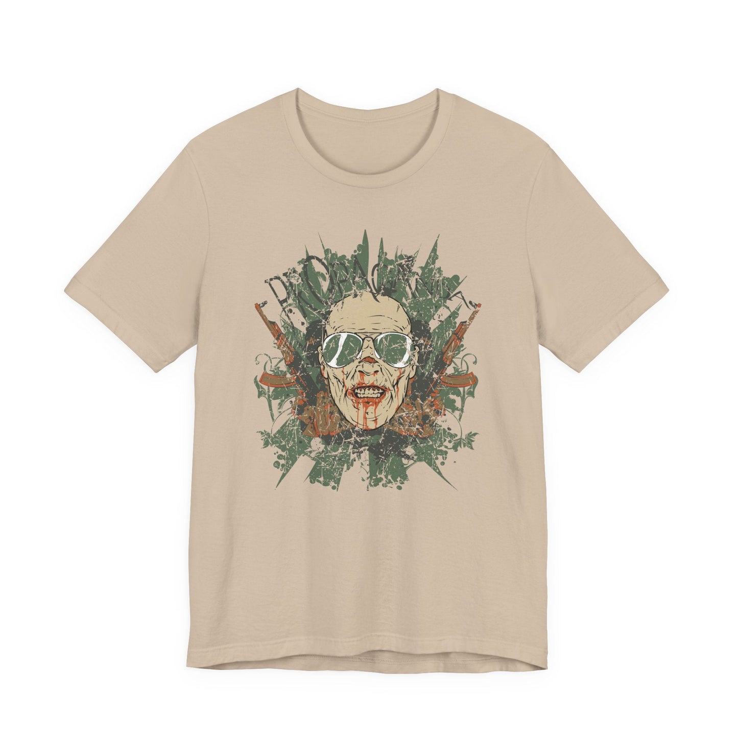 Retro Skull Floral Graphic Design Unisex Cotton T-Shirt G-2