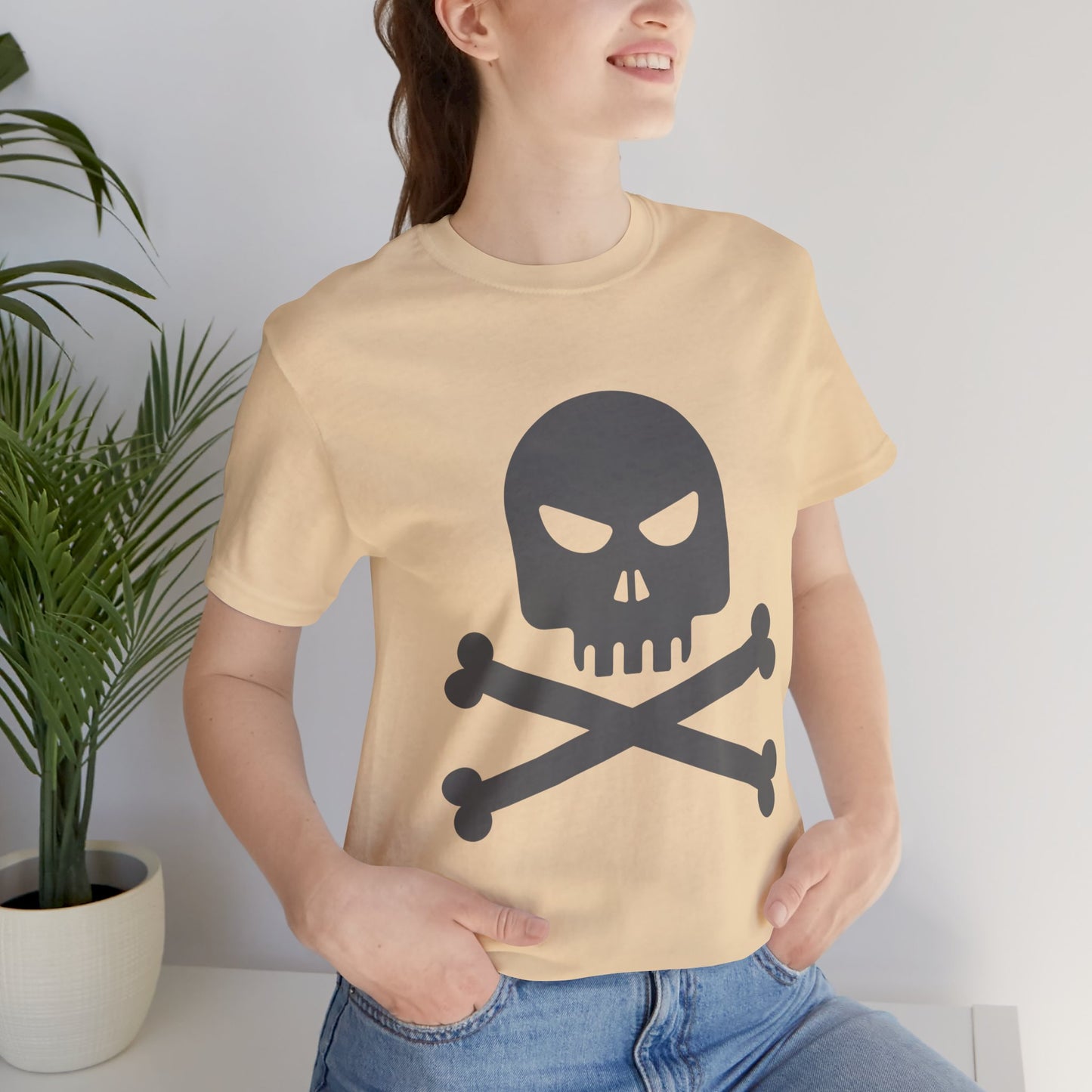 Unisex-T-Shirt aus Baumwolle mit Totenkopf