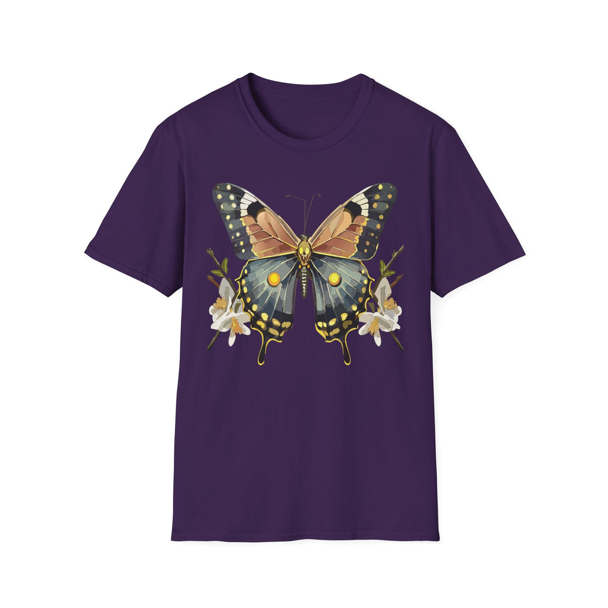Butterfly Floral T‑Shirt — Vintage Monarch Graphic Tee Unisex 100 Cotton Gildan T-Shirt