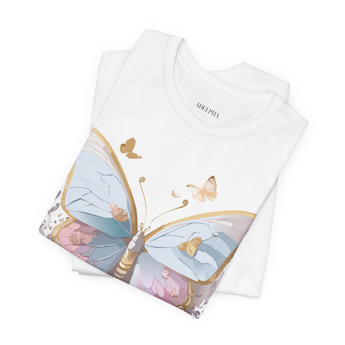 Butterfly Graphic Unisex Cotton Bella+Canvas Tee with Art Design n24