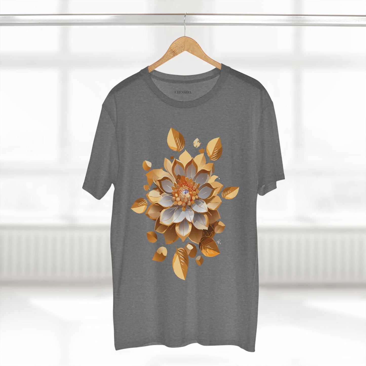 Floral Graphic T-Shirt Unisex 100 Cotton Art Design with Antique Flowers Tee 7