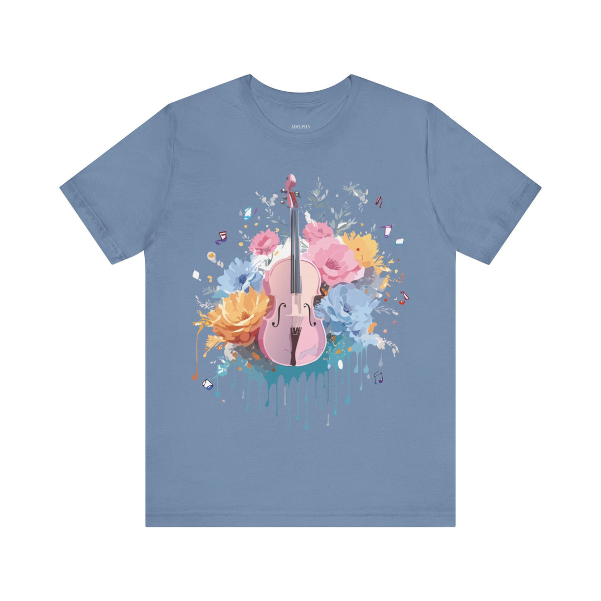 Music Graphic Unisex Cotton Bella+Canvas Tee with Art Design n180