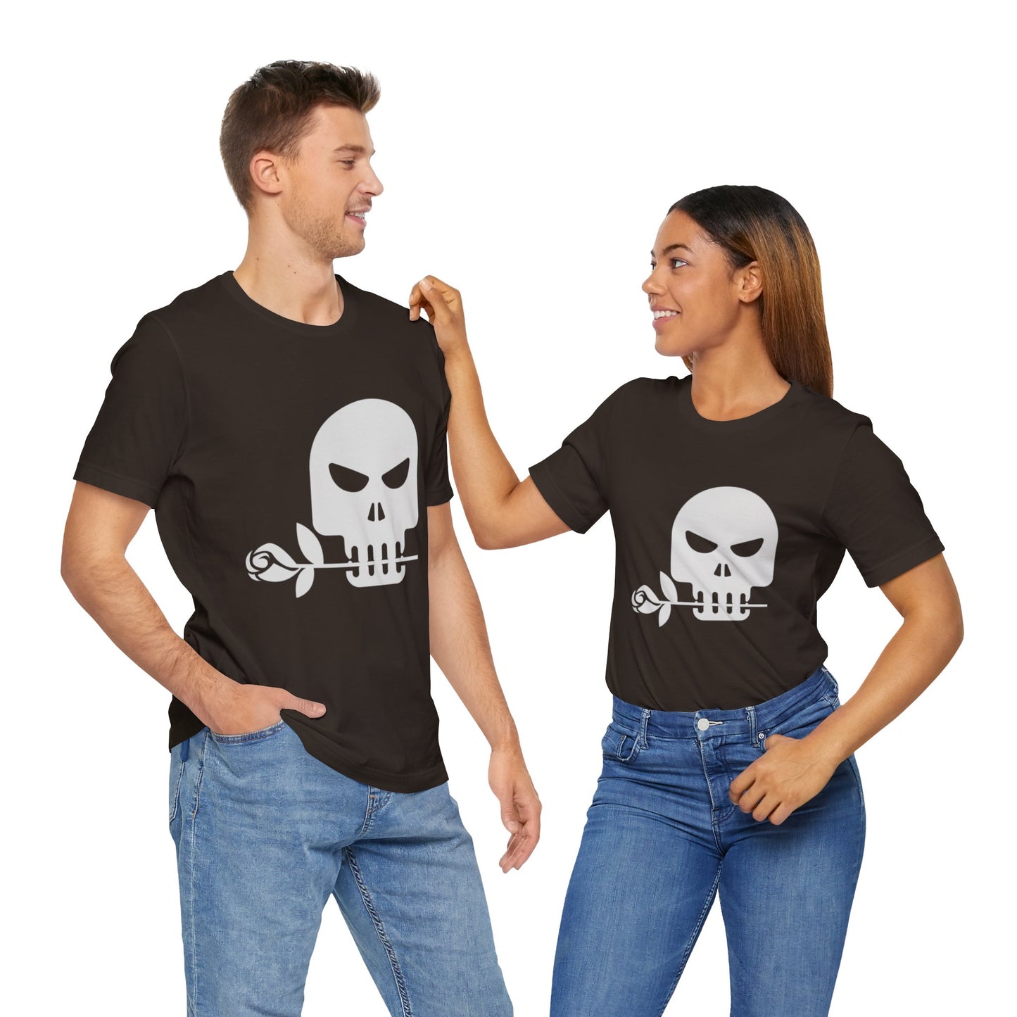 Unisex Cotton Tee Shirt with Skull