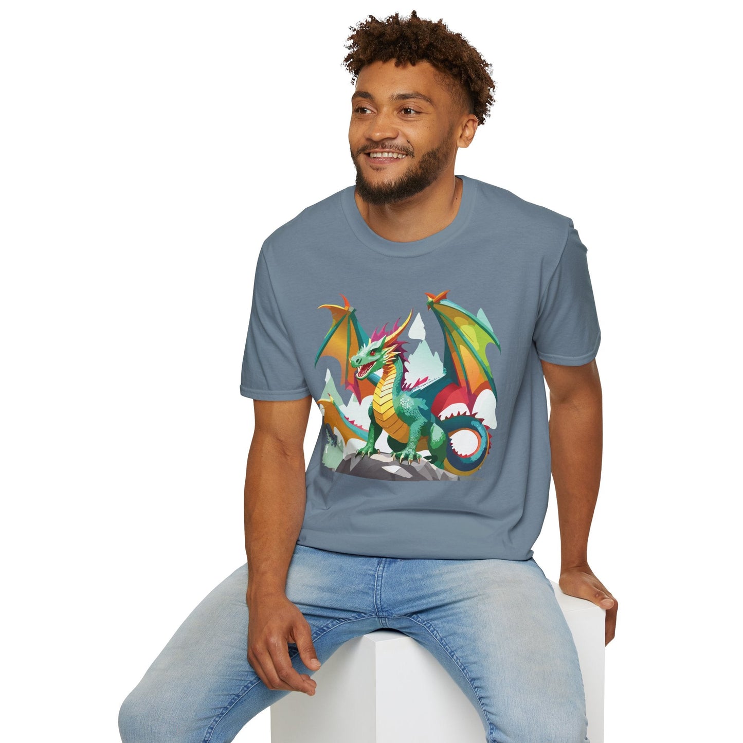 Dragon Graphic Unisex Cotton Softstyle Art Design Tee With Animals 2
