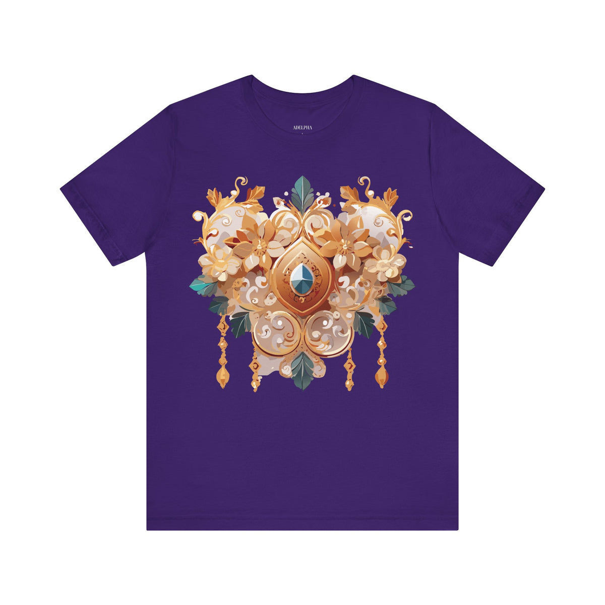Jewelry Graphic Unisex Cotton Bella+Canvas Tee with Gemstones Art Design m52