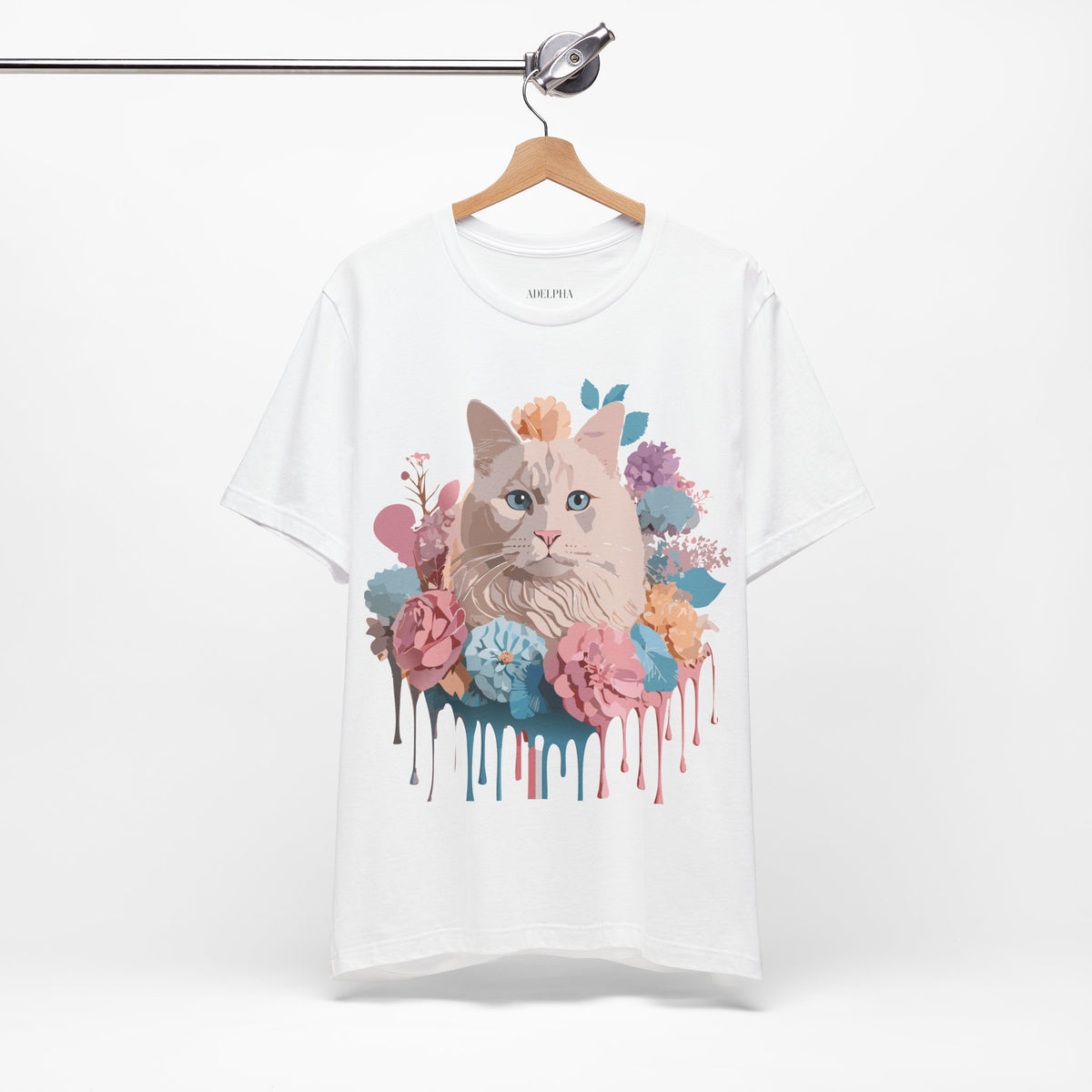Cat Graphic Unisex Cotton Bella+Canvas Tee with Art Animal Design e200