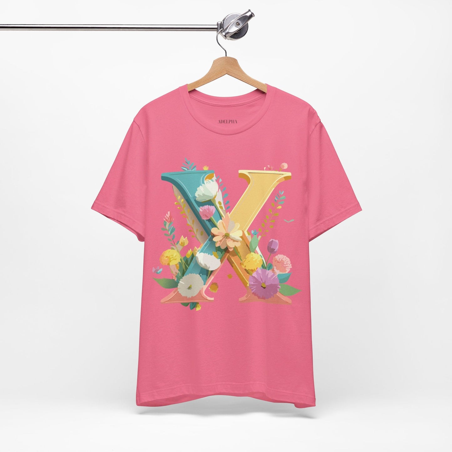 Letter X Shirt Unisex Graphic Tee Premium Vintage Inspired Adelpha Artwork Short Sleeve