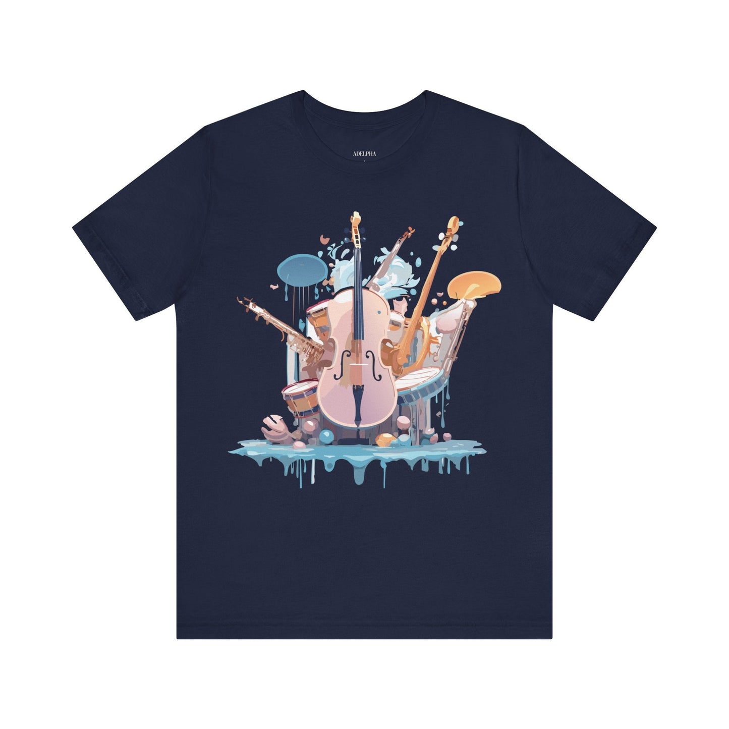 Music Graphic Unisex 100 Cotton Vintage Art with Musical Elements Tee 81