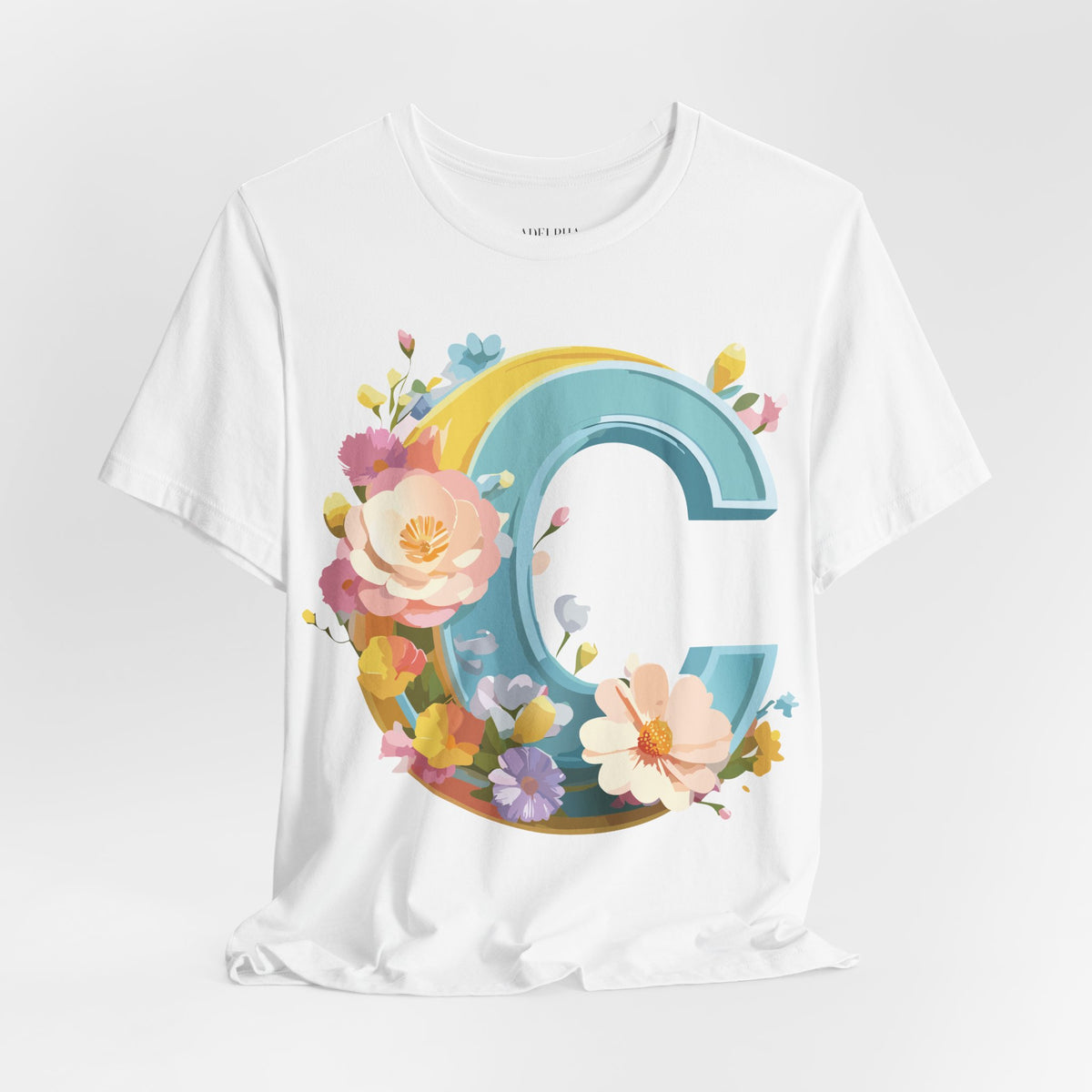 Letter C Graphic Unisex Cotton Bella+Canvas Tee with Art Letter Design