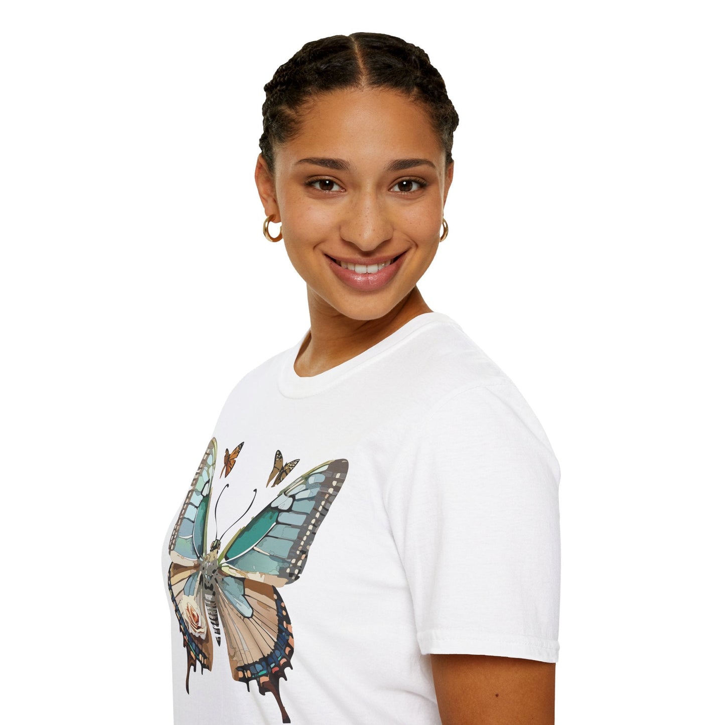 Butterfly Shirt Unisex T Shirt Monarch Print Softstyle Premium Gildan 64000 Cotton Tee