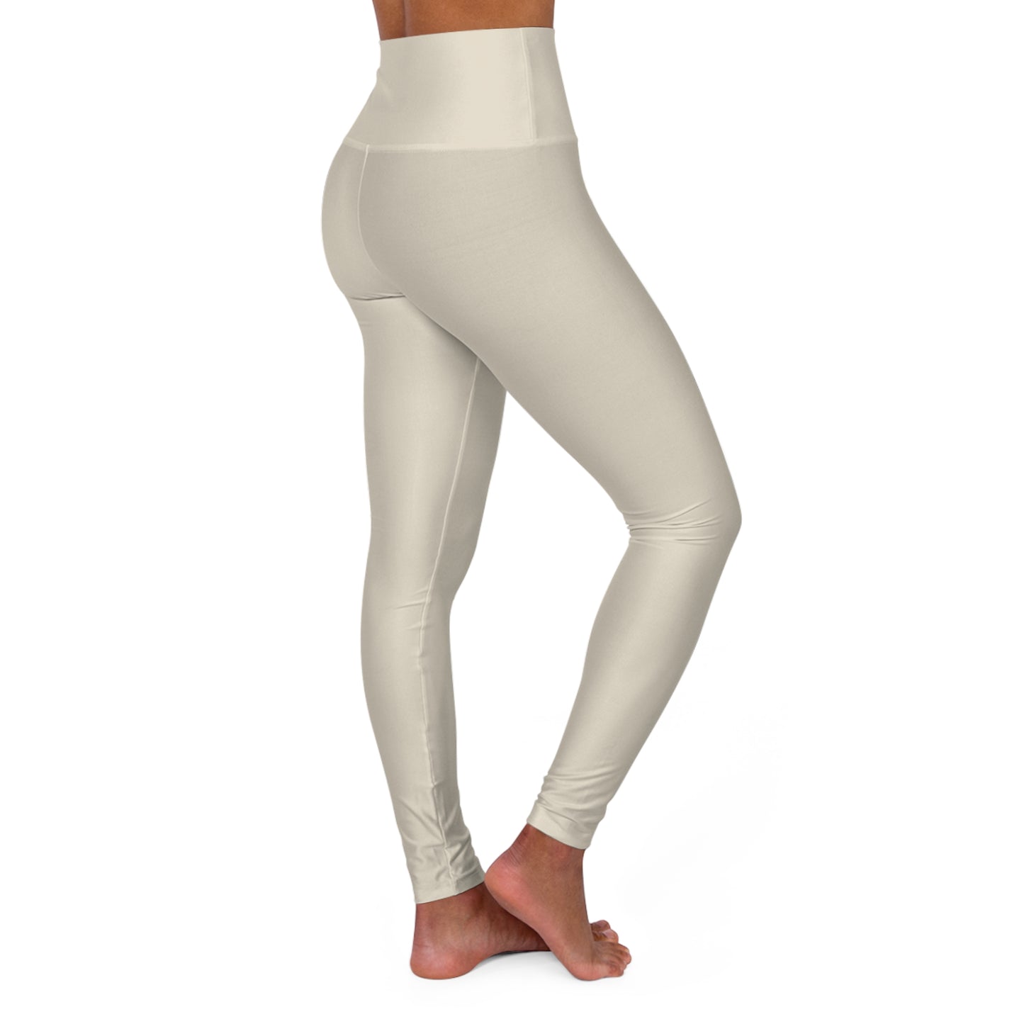 Bone Color High-Waist Yoga Leggings Women's Seamless Poly-Span Stretchy Pants XS-2XL