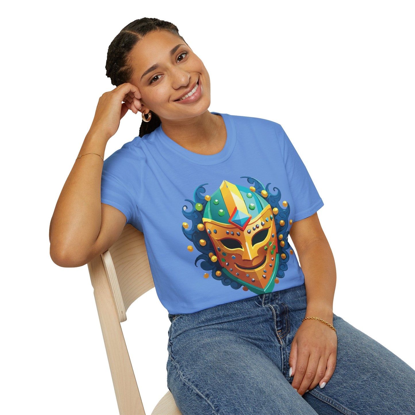 Mask Graphic Unisex Cotton Masquerade Design Artwork Tee 11