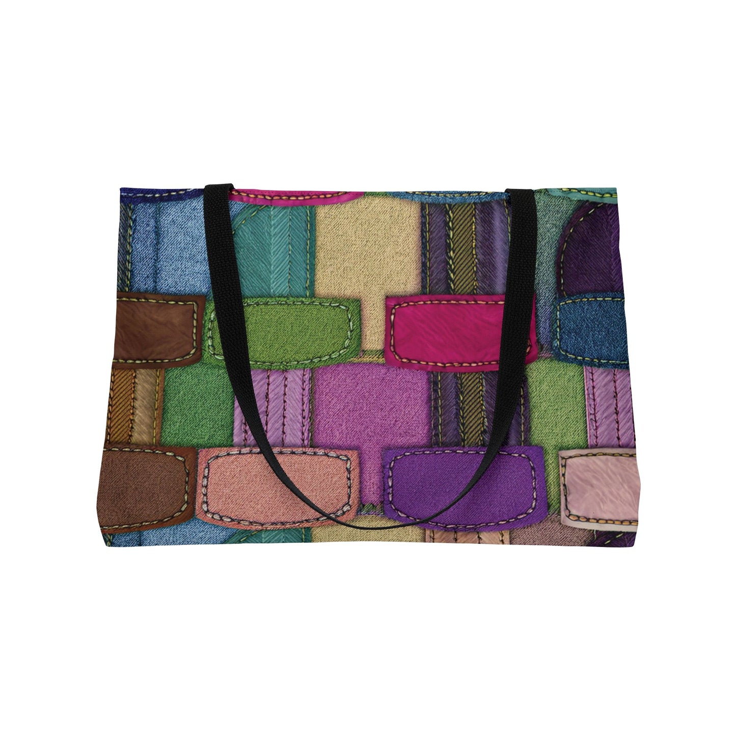 Denim Print Yoga Bag High-Quality 100% Spun Polyester 24x13 Canvas Gym Bag 37