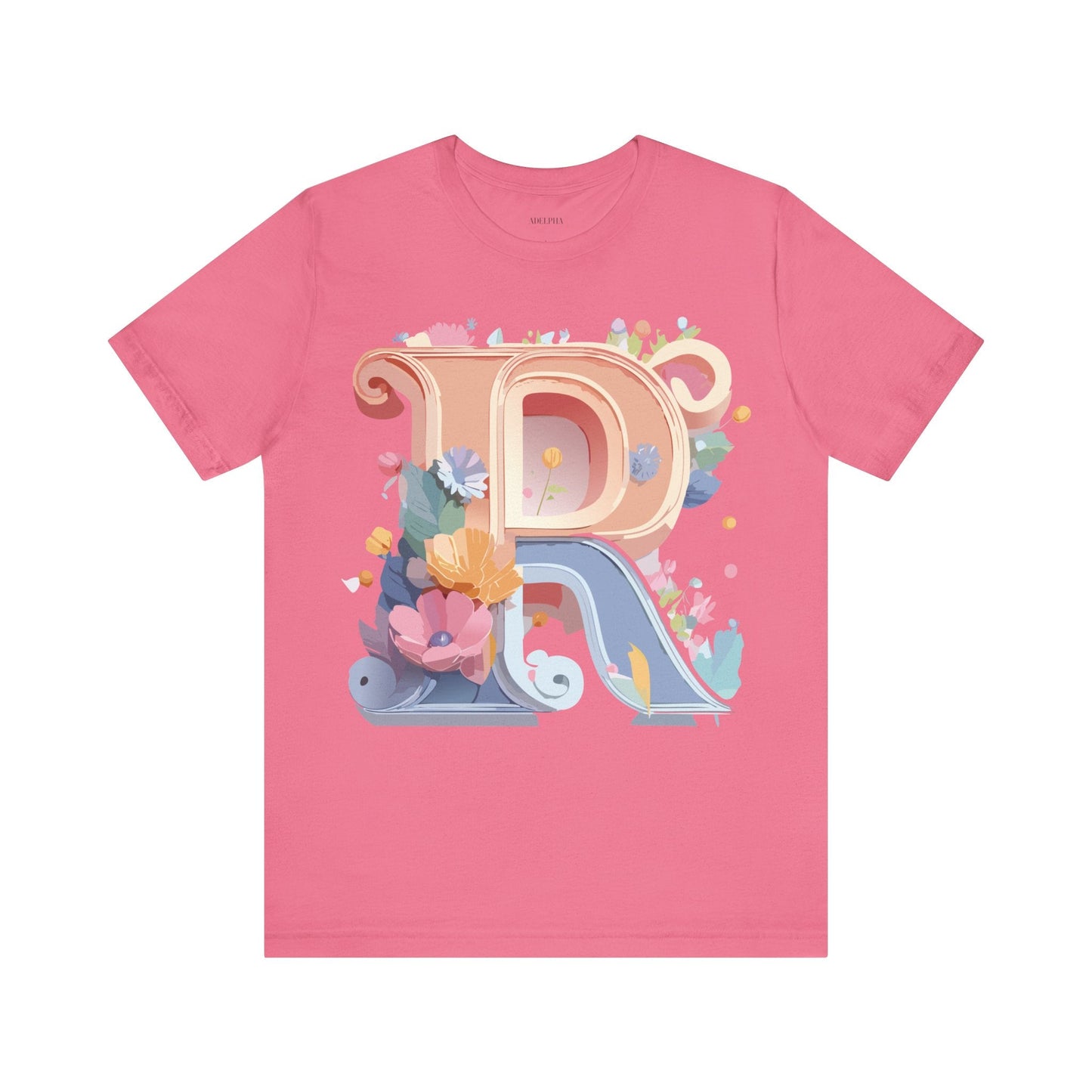 Letter R Shirt Graphic Tee Unisex Short Sleeve By Adelpha Vintage Art Design Tee