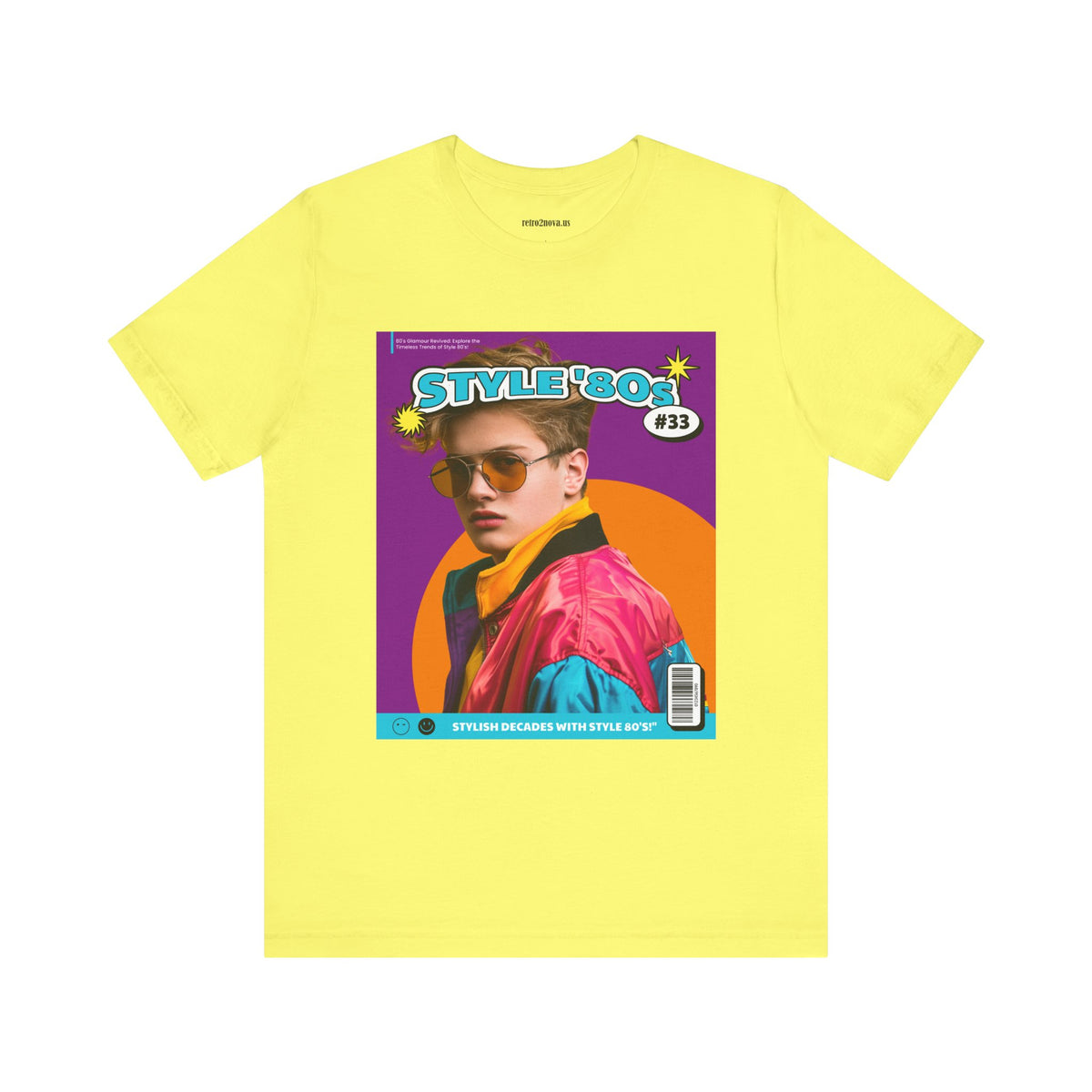 Magazine Cover Graphic Unisex Cotton Bella+Canvas Tee with Retro Poster Design ab112