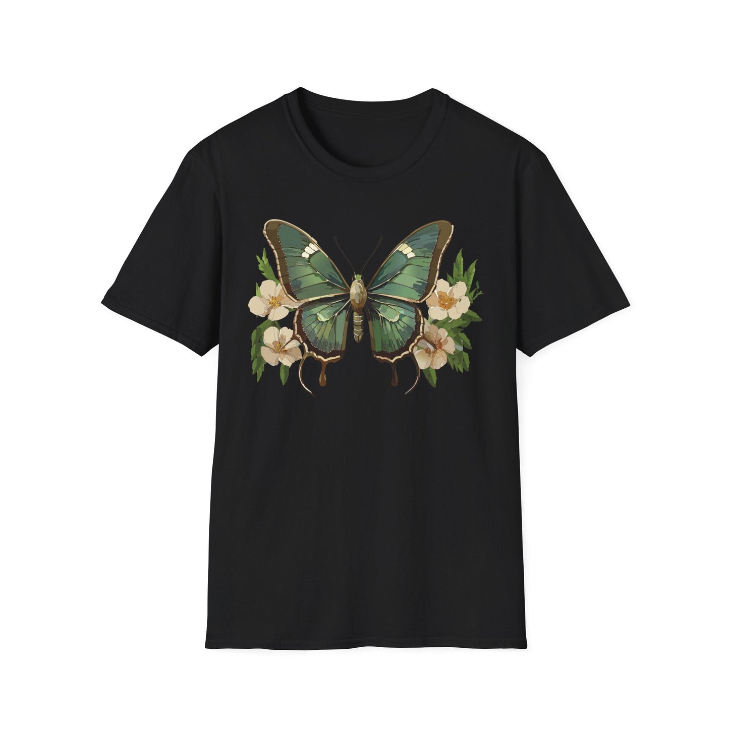 Butterfly Shirt Monarch Style Unisex T Shirt Gildan Softstyle 64000 100 Percent Ring Spun Cotton