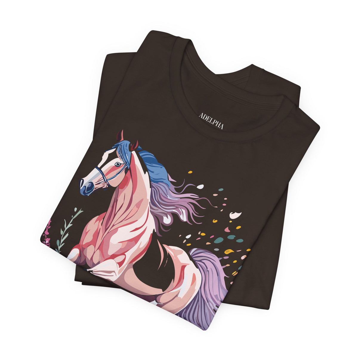 Horse Graphic Unisex Cotton Bella+Canvas Tee with Art Animal Design e27
