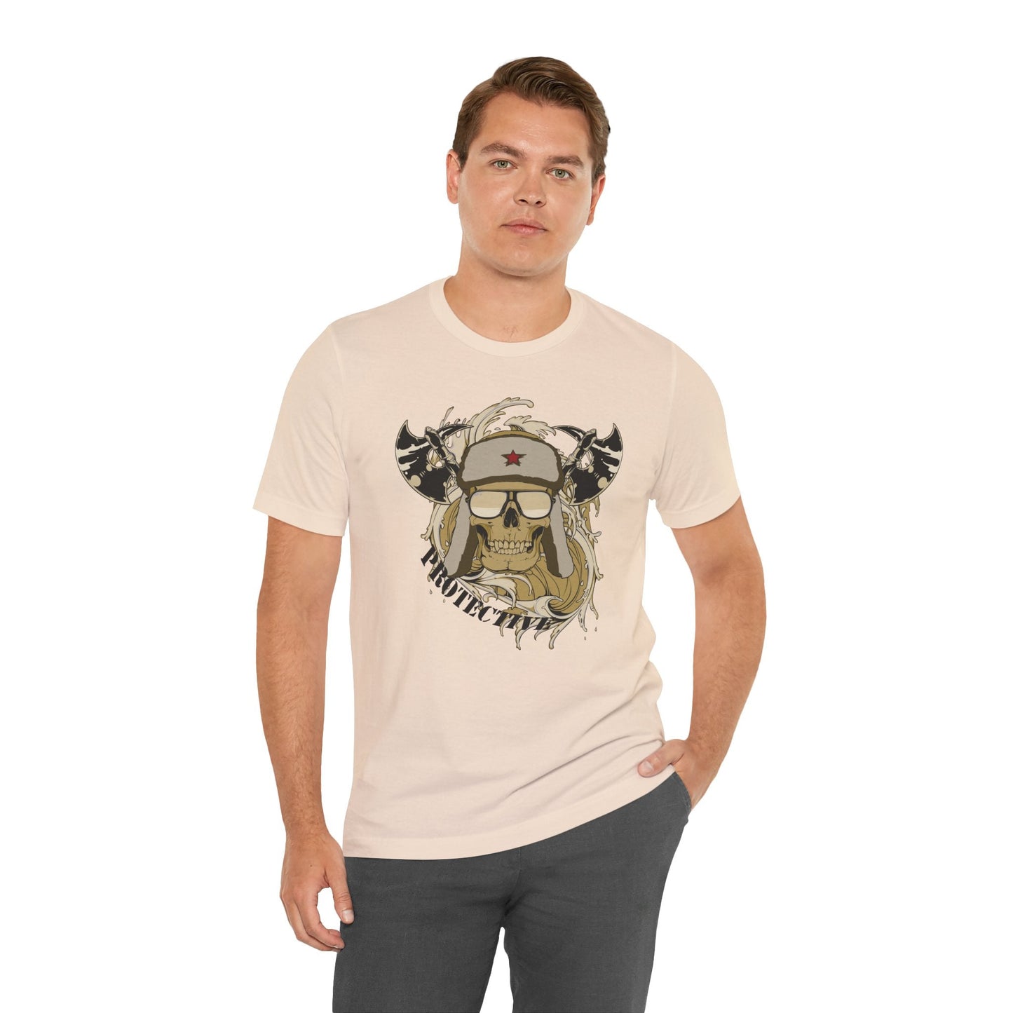 Viking Skull Graphic with Horned Helmet T-Shirt Captain Design Tee Art-41