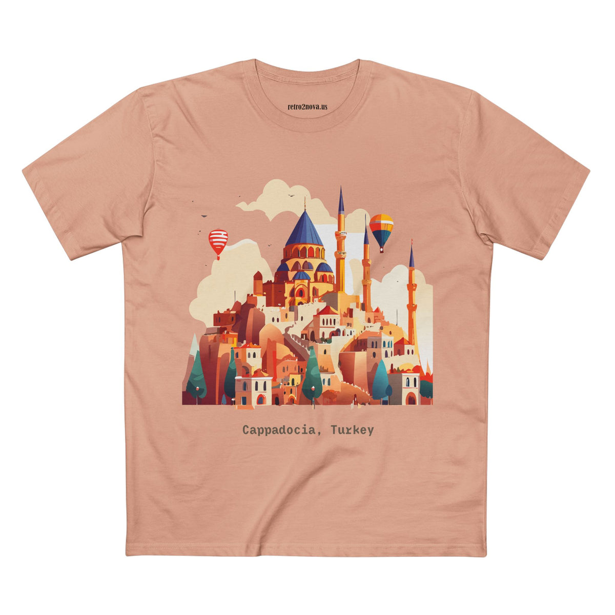 Cappadocia Turkey Illustration T-Shirt | Hot Air Balloons, Skyline