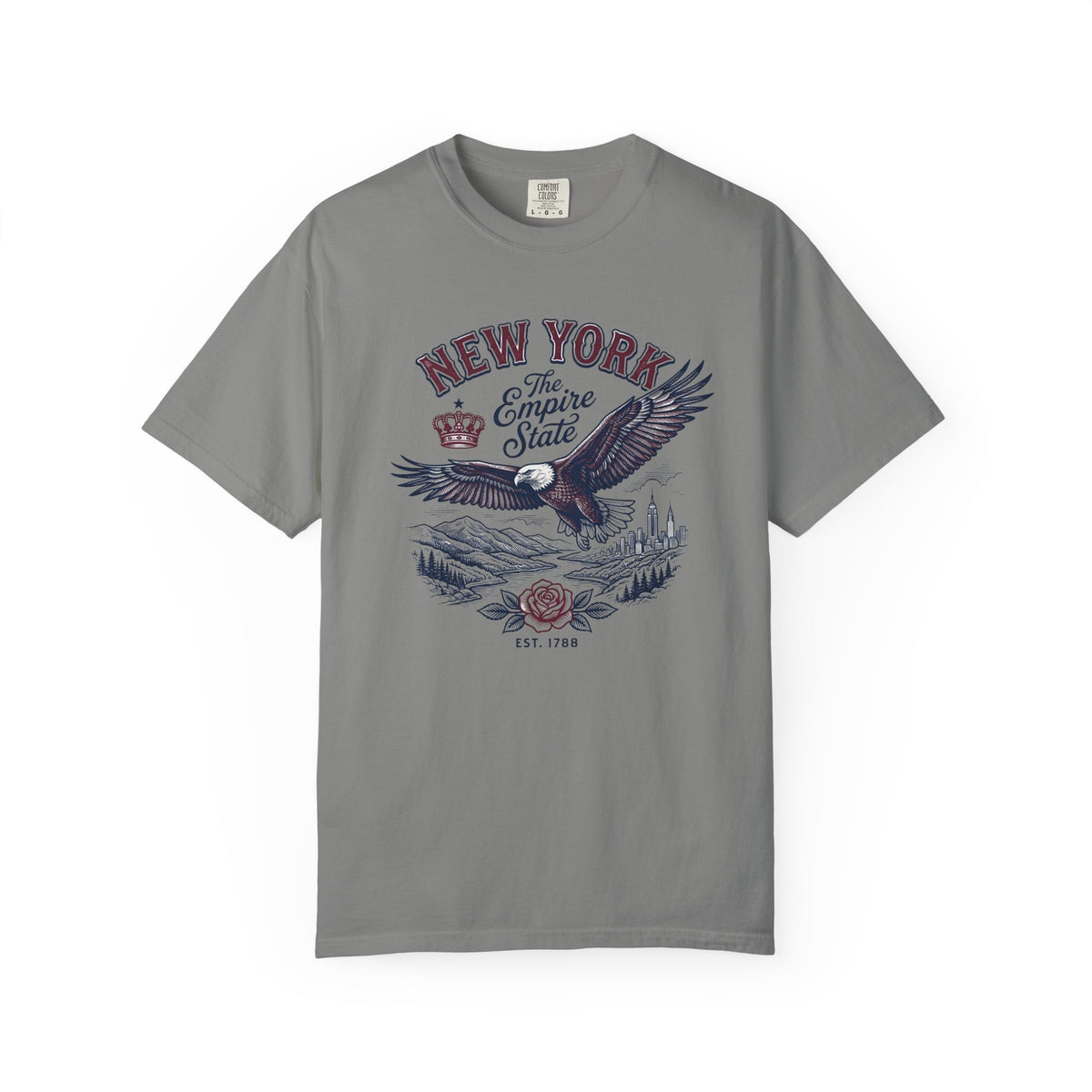 New York Empire State Eagle Vintage Travel Tourist Graphic Gift Tee Unisex 100 Cotton Comfort Colors T-Shirt
