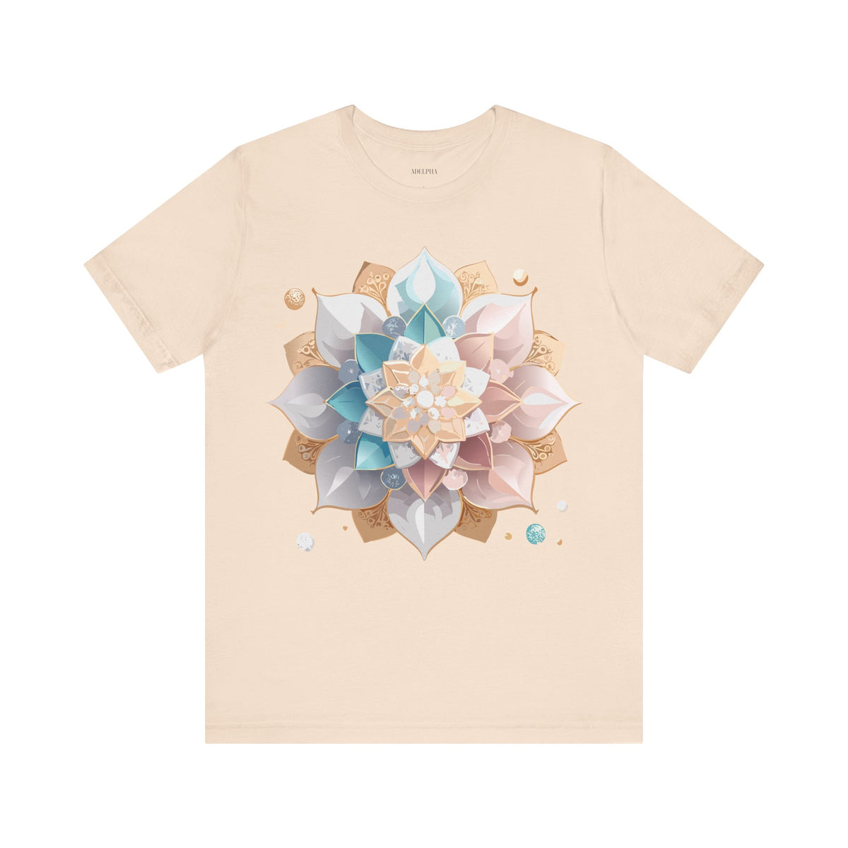 Mandala Graphic Unisex Cotton Bella+Canvas Tee with Floral Art Design d22