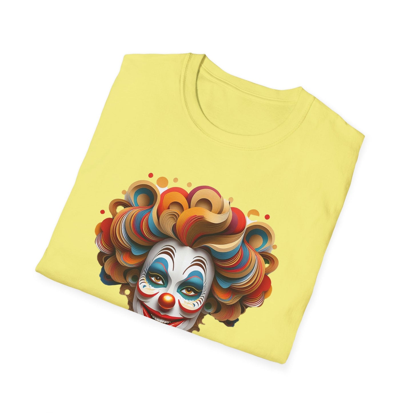 Unisex Clown Shirt Funny Man Circus Tee Short Sleeve Gildan Softstyle 64000 Cotton