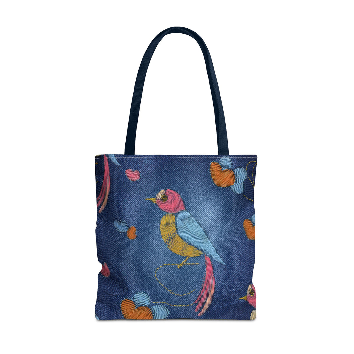 Denim Fabric Imitation Print Unisex Canvas Bag Poly Spun 3 Sizes Tote Bag 194-1