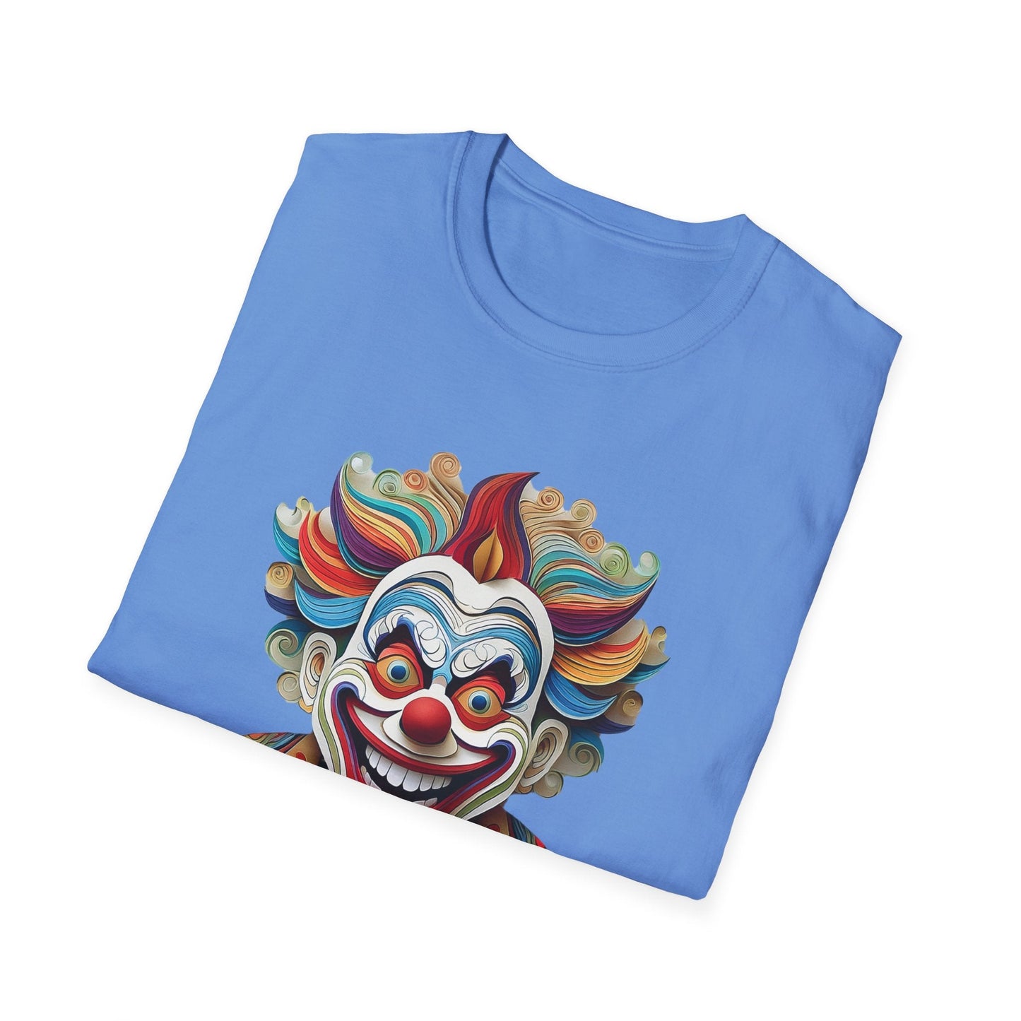 Graphic Clown Themed Unisex Softstyle Tee Funny Man Circus Scary Man Gildan 64000