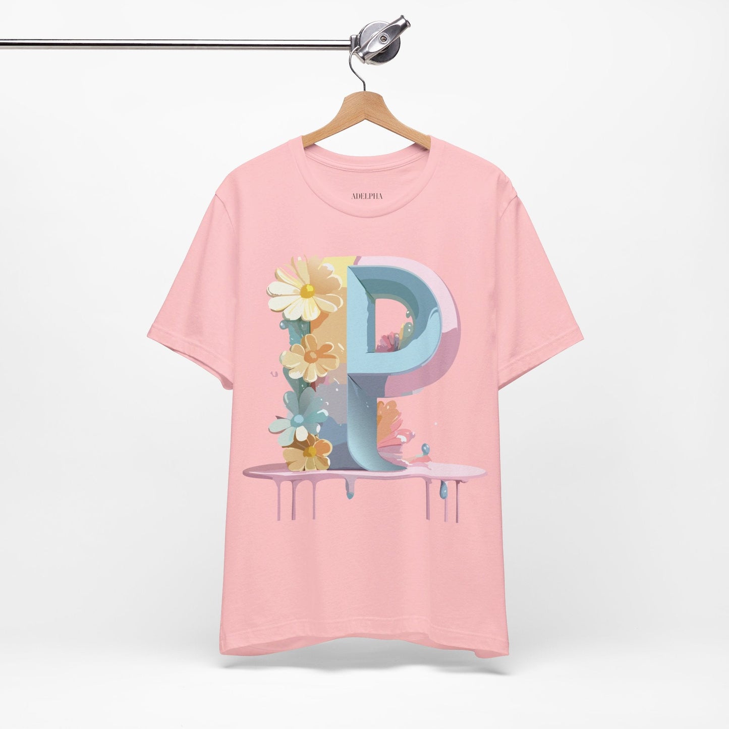 Adelpha Letter P Graphic T Shirt Unisex Vintage Inspired Art Tee for Everyday Style